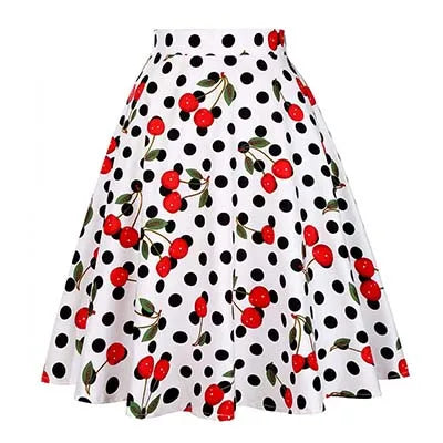 Sunflower Women Tunic Big Swing Skirt 2025 New Arrival Polka Dot Floral Printed Cotton School 50s Pin up Rockabilly Short Skirts