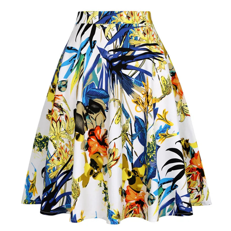Sunflower Women Tunic Big Swing Skirt 2025 New Arrival Polka Dot Floral Printed Cotton School 50s Pin up Rockabilly Short Skirts