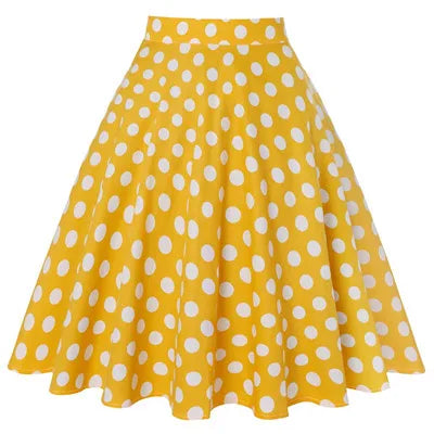 Sunflower Women Tunic Big Swing Skirt 2025 New Arrival Polka Dot Floral Printed Cotton School 50s Pin up Rockabilly Short Skirts