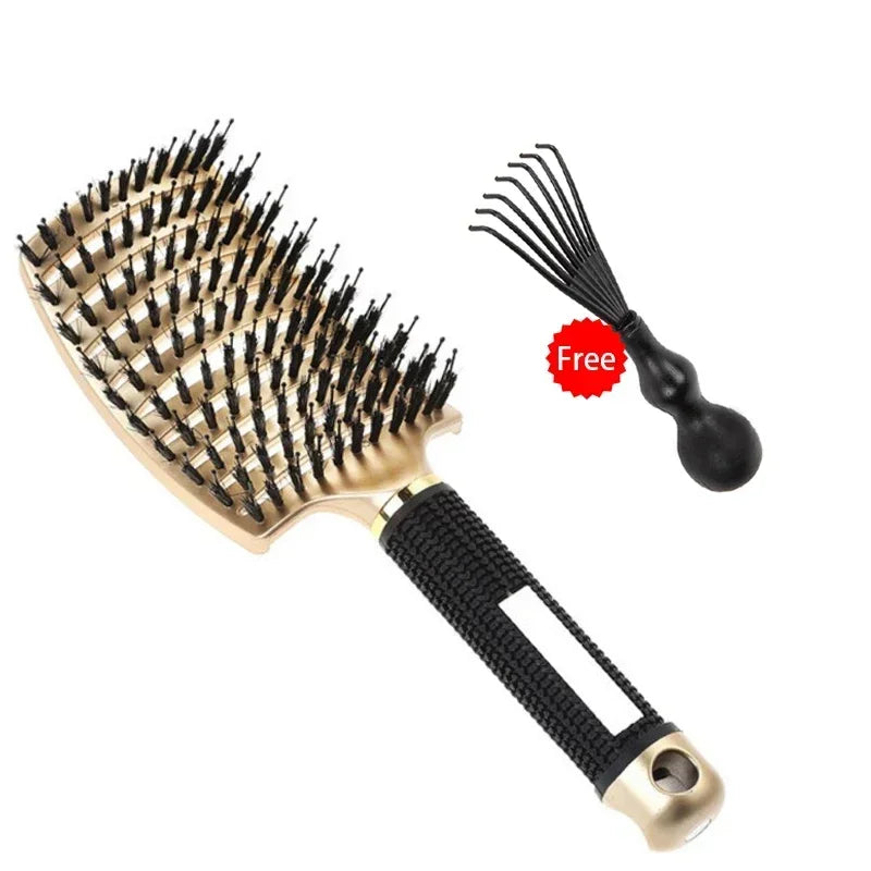 Haarbürste Peeling-Haarbürste Borsten Damen Nass Lockenhaarkamm Salon Haarstyling-Tool, speziell für Echthaarperücken