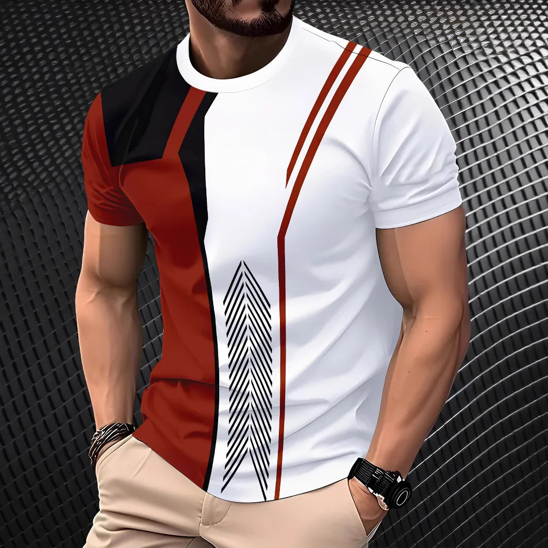 2025 Summer Hot Selling Men's 3D Digital Printed Short Sleeve Top Casual Trend Series Men's Round Neck T-shirt