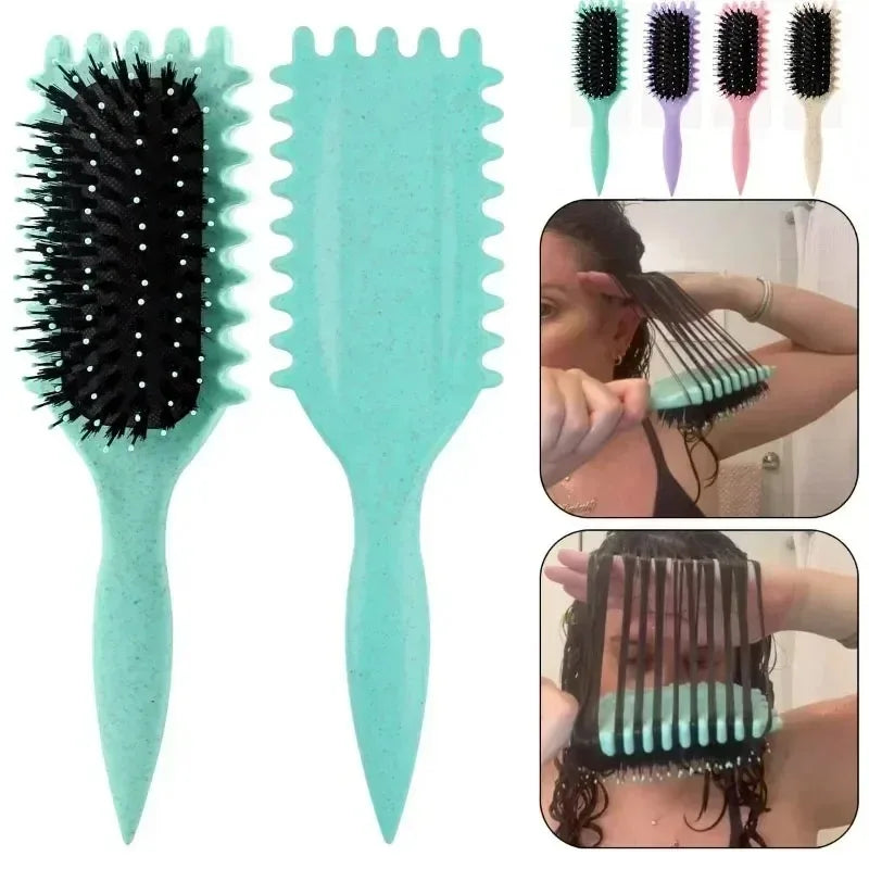 Salon Styling Lockenbürste Lockenhaarbürste zum Kämmen und Formen von Locken für Männer und Frauen Reduziert Ziehen Werkzeuge