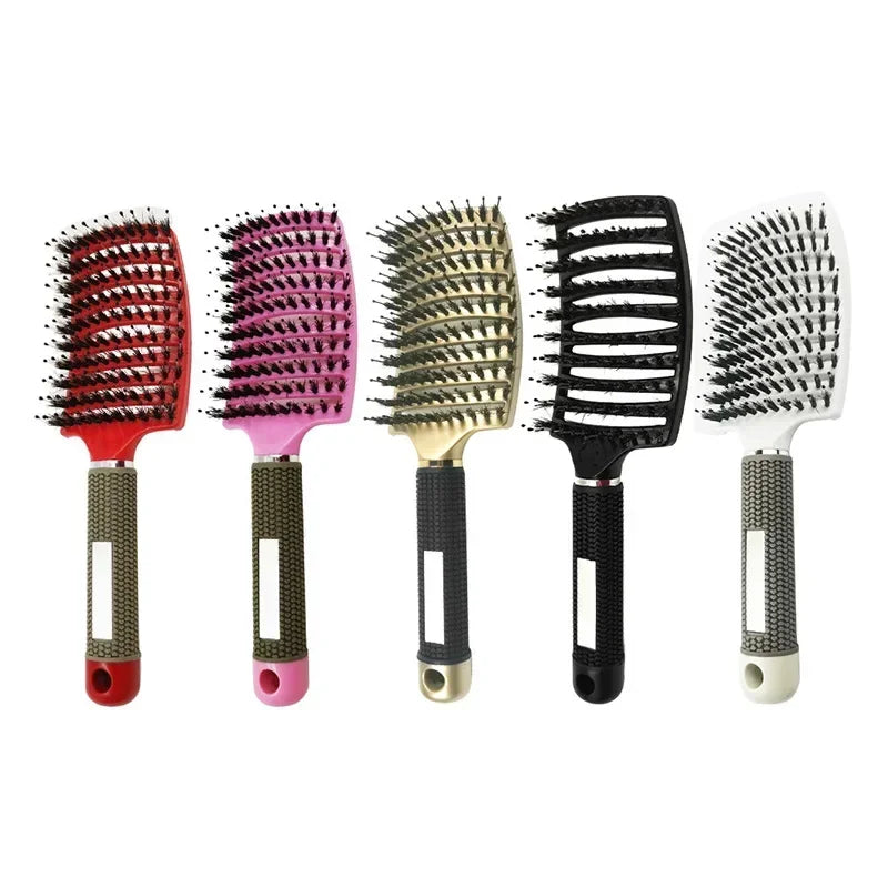 Haarbürste Peeling-Haarbürste Borsten Damen Nass Lockenhaarkamm Salon Haarstyling-Tool, speziell für Echthaarperücken
