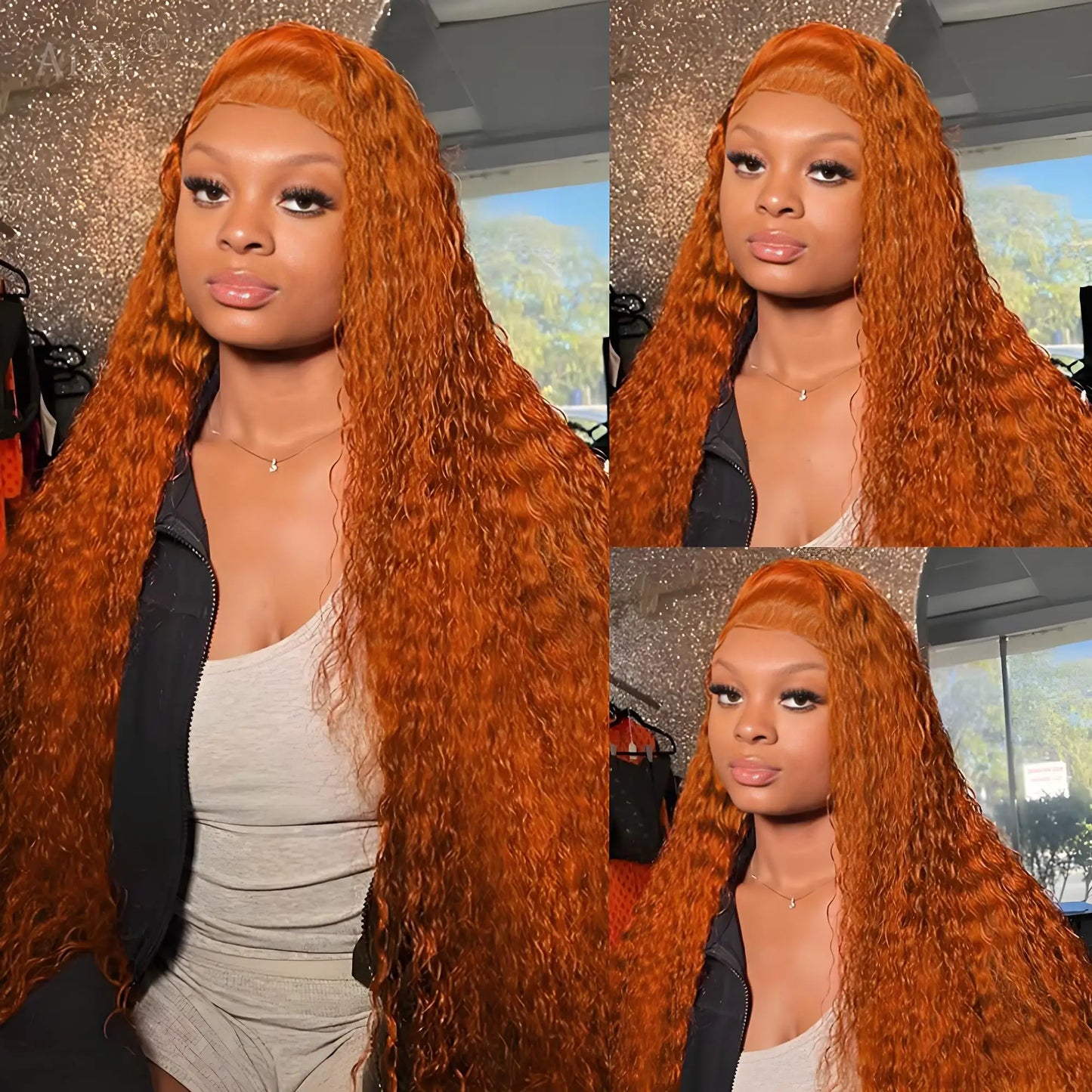 38 Zoll Echthaar 13x6 Lace Front Perücke 250% Dichte Deep Wave Orange Ingwer 13x4 Water Wave 4x4 Preplucked Lockige Perücken HD Spitze