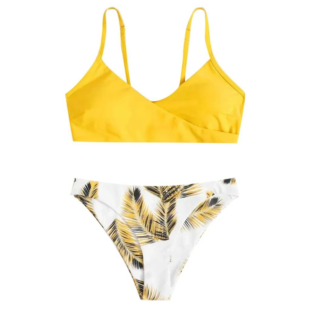 Small Breast Breast For Women Print Splicing Push-Up Swimsuit Summer Swimwear Floral Random Womens Bathing Suit Trendy Biquini