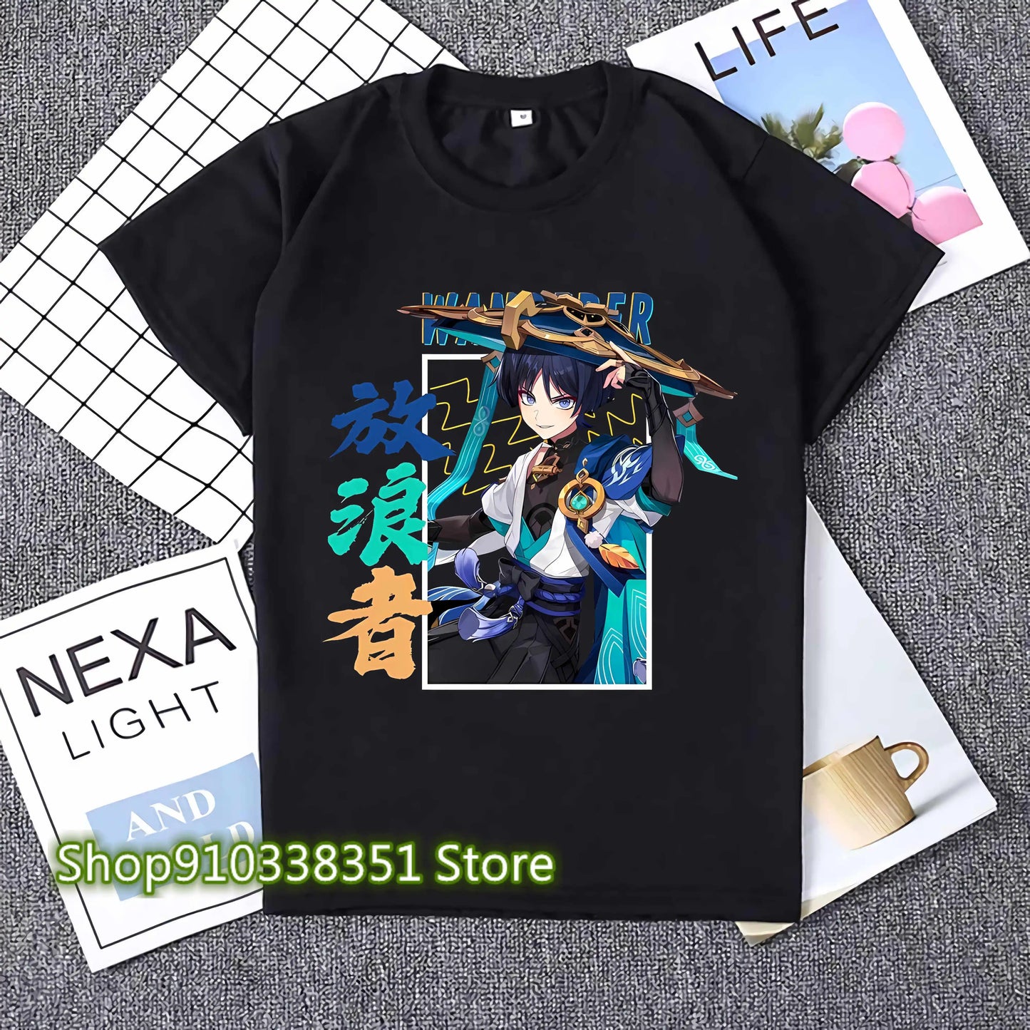 Genshin Impact Print Cosplay Tshirt Wanderer Graphic Casual Women T-shirt Cartoon Fashion Summer T Shirt Girls Short Sleeve Tees
