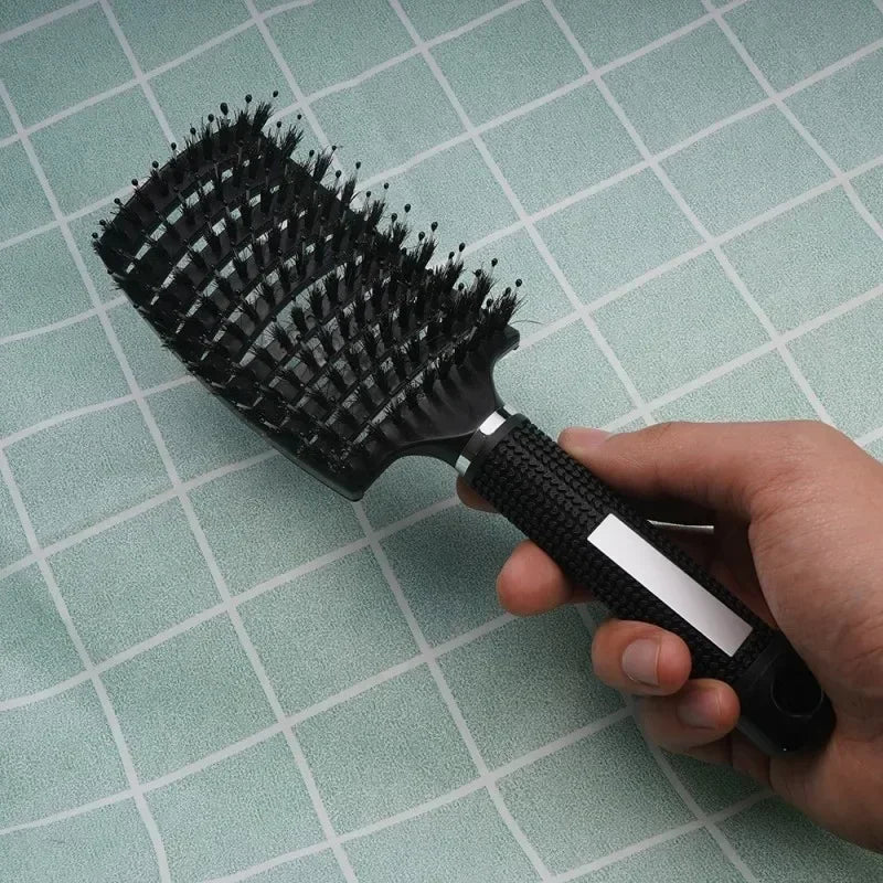 Haarbürste Peeling-Haarbürste Borsten Damen Nass Lockenhaarkamm Salon Haarstyling-Tool, speziell für Echthaarperücken