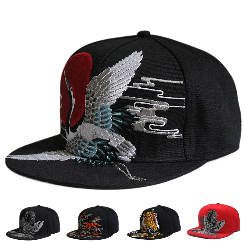 Men Flat Hat Hip Hop Snapback Fancy Rivet Baseball Caps Street Dance Trendy K-pop Hat Embroidered Street Headwear
