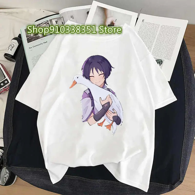 Genshin Impact Print Cosplay Tshirt Wanderer Graphic Casual Women T-shirt Cartoon Fashion Summer T Shirt Girls Short Sleeve Tees