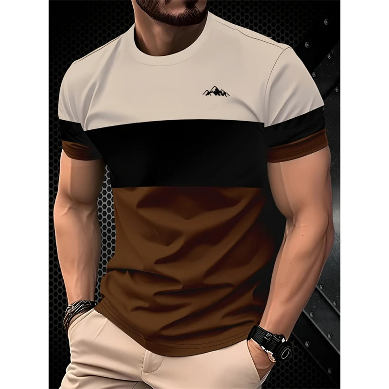 Simple Fashion Striped Graphic T Shirts For Men Summer Trendy Short  Sleeve 3D Printed T-shirts Casual Oversized Crew Neck Tees