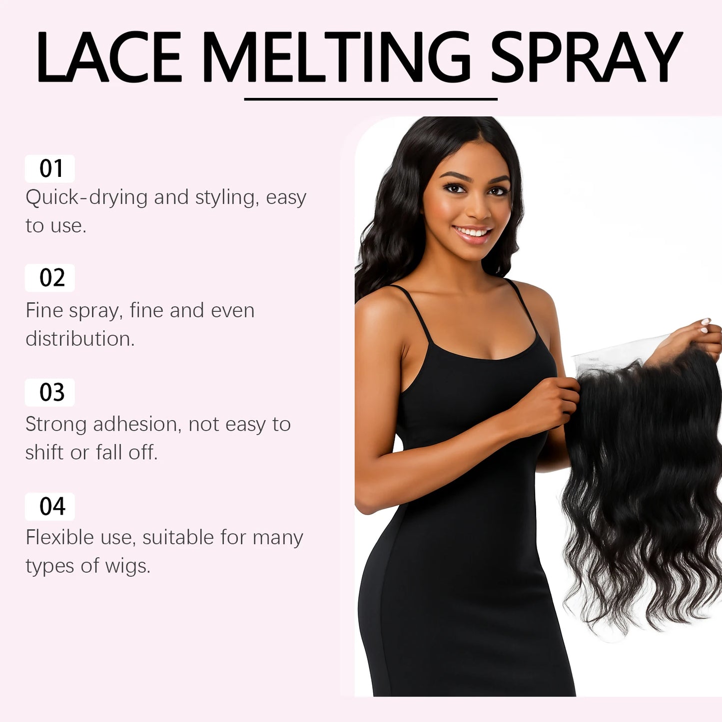 Wig-Klebespray Wasserfest Einfach anzuwenden Für Lace Front Perücken Sanfte Formel Leichte Entfernung Starkes Unsichtbares Lace-Klebespray