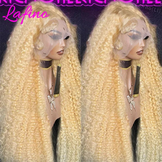 613 Human Hair Wig 13x6 Hd Lace Frontal Wig Curly Wigs 13x4 Water Deep Wave Frontal Wigs 30 Inch Honey Blonde Human Hair Wig