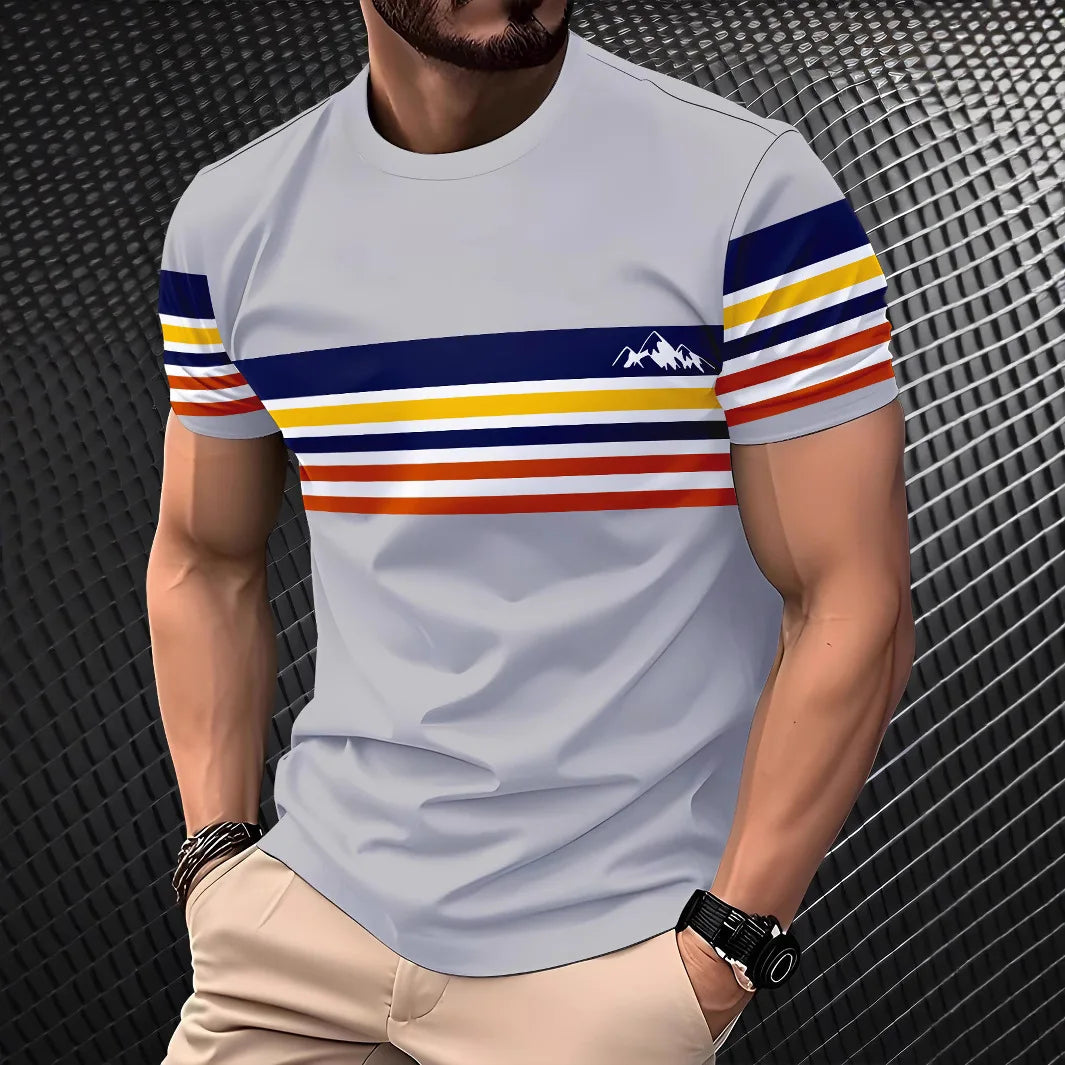 2025 Summer Hot Selling Men's 3D Digital Printed Short Sleeve Top Casual Trend Series Men's Round Neck T-shirt