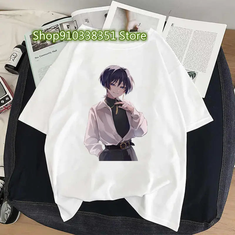 Genshin Impact Print Cosplay Tshirt Wanderer Graphic Casual Women T-shirt Cartoon Fashion Summer T Shirt Girls Short Sleeve Tees