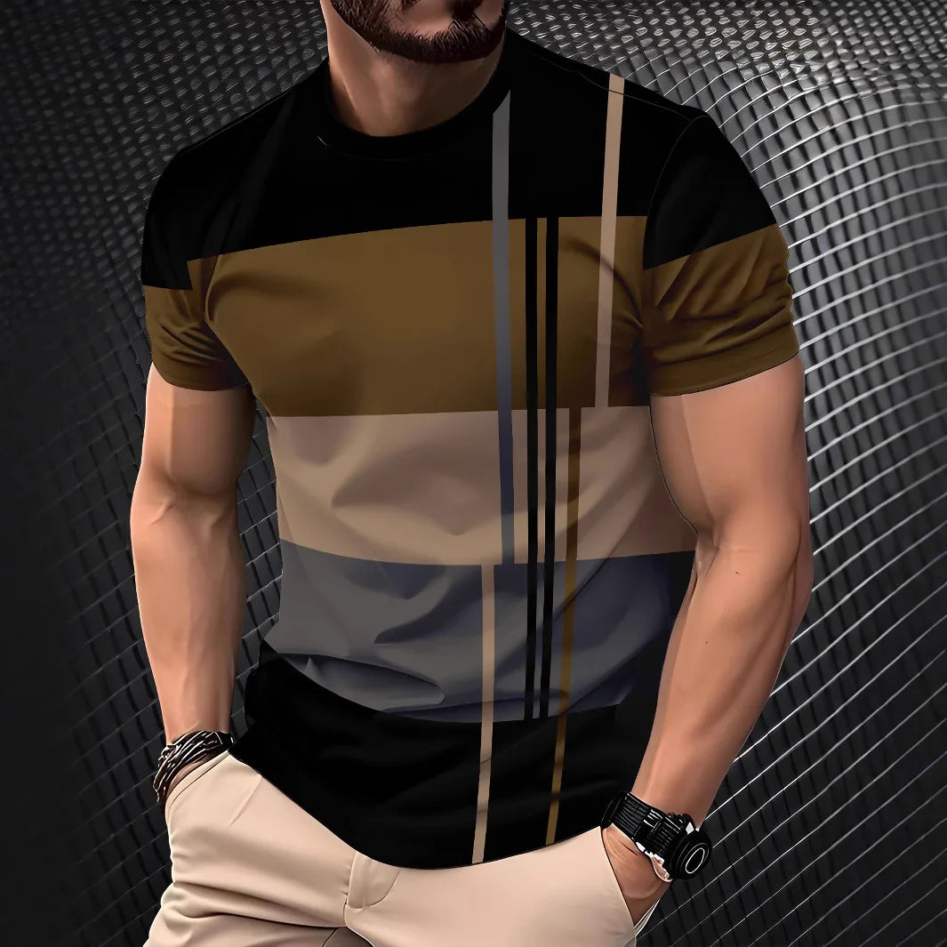 2025 Summer Hot Selling Men's 3D Digital Printed Short Sleeve Top Casual Trend Series Men's Round Neck T-shirt