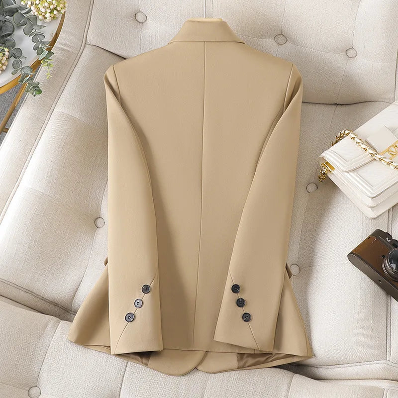 New Blazers Women Korean Spring Autumn Slim Business Blazer Ladies Coats Office Blazer Casual Coat White Black Long Sleeve Suits