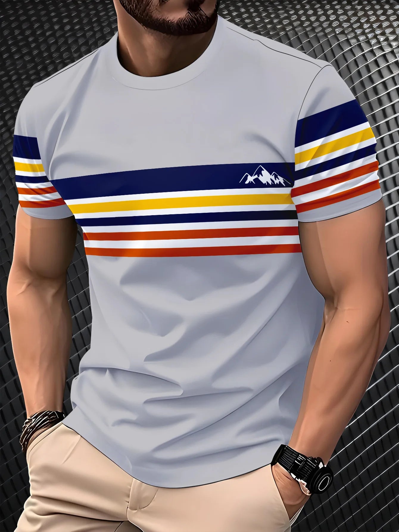2025 Summer Hot Selling Men's 3D Digital Printed Short Sleeve Top Casual Trend Series Men's Round Neck T-shirt
