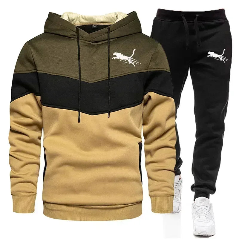 Men's hoodie set for autumn and winter, hoodie and sweatpants set, new hooded sportswear and fashionable sweatpants, two-piece s