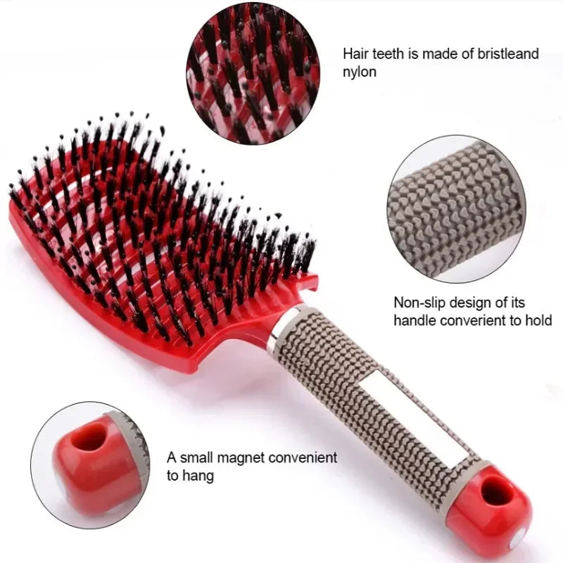 Haarbürste Peeling-Haarbürste Borsten Damen Nass Lockenhaarkamm Salon Haarstyling-Tool, speziell für Echthaarperücken
