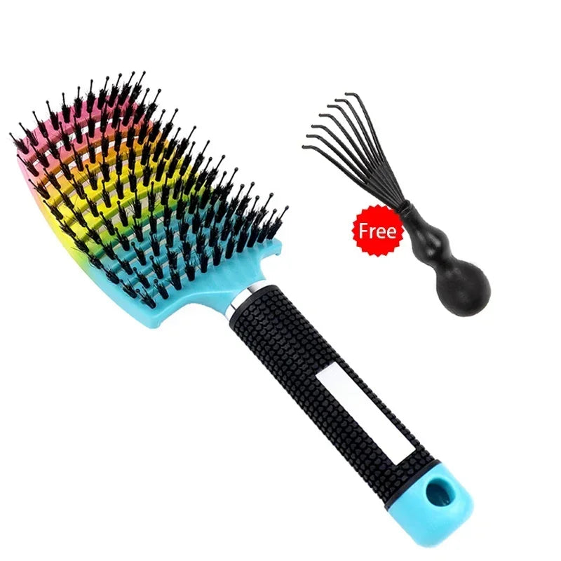 Haarbürste Peeling-Haarbürste Borsten Damen Nass Lockenhaarkamm Salon Haarstyling-Tool, speziell für Echthaarperücken