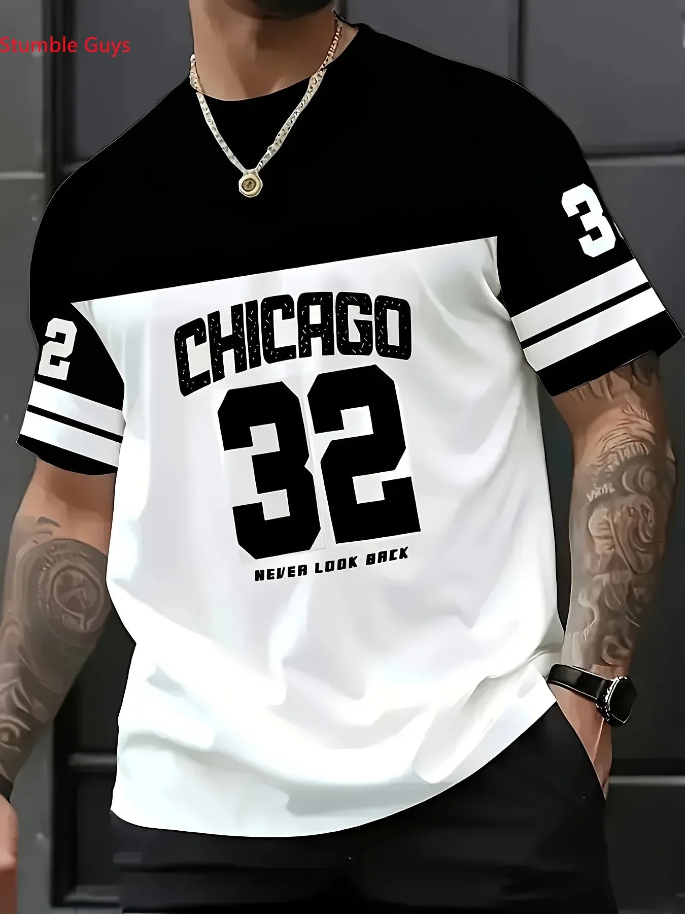 Summer Fashion Quick Dry High Street Men's Jersey T-Shirt Casual Loose Short Sleeve Breathable Printed Sportswear