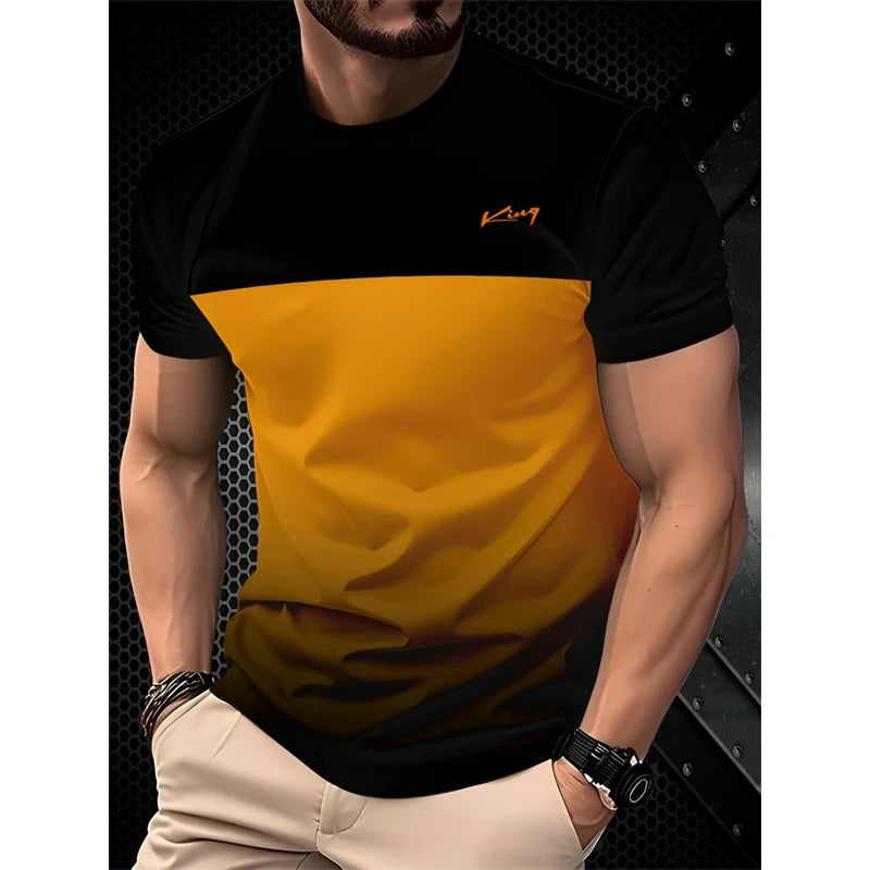 Simple Fashion Striped Graphic T Shirts For Men Summer Trendy Short  Sleeve 3D Printed T-shirts Casual Oversized Crew Neck Tees