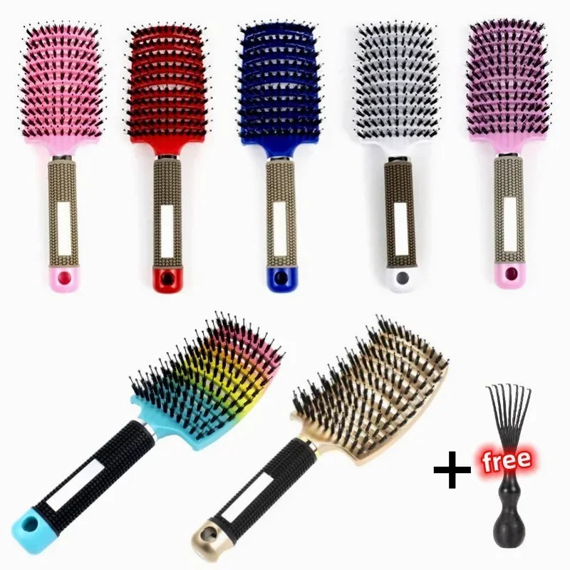 Haarbürste Peeling-Haarbürste Borsten Damen Nass Lockenhaarkamm Salon Haarstyling-Tool, speziell für Echthaarperücken