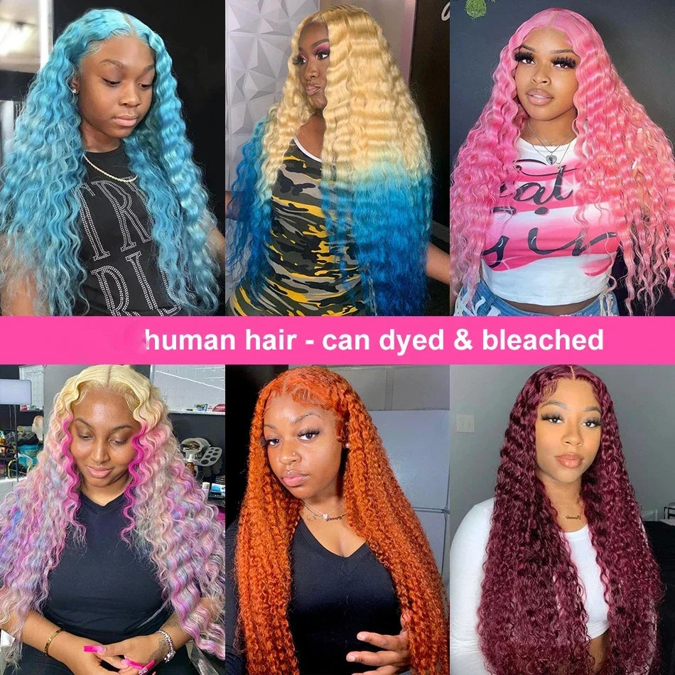 613 Echthaarperücke 13x6 HD Lace Frontal Perücke Lockige Perücken 13x4 Water Deep Wave Frontal Perücken 30 Zoll Honigblonde Echthaarperücke